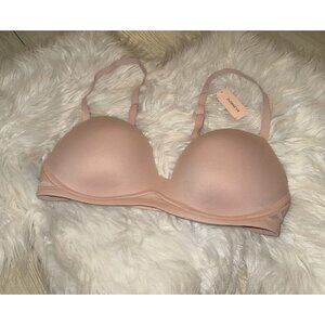 Dobreva Everyday Push Up Wireless Bra Padded Womens 34C Rose Beige F020B New Nwt